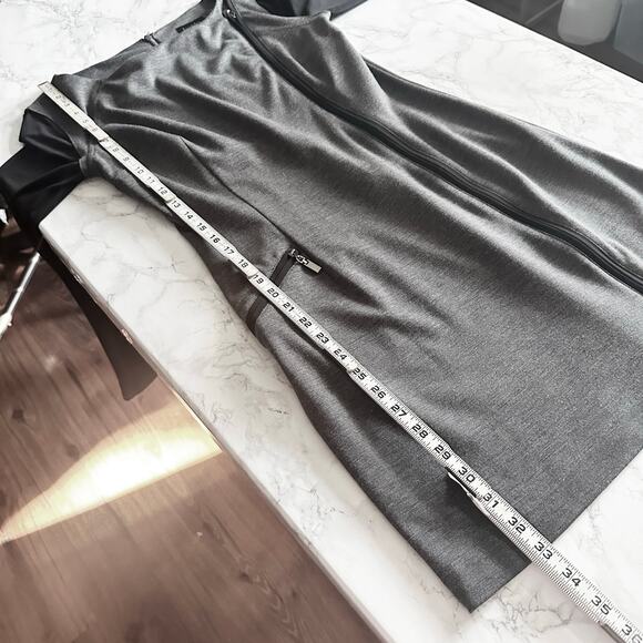 Laundry‎ by Shelli Segal Long Sleeve Moto Mini Dress Women's Size 6 gray black - Picture 11 of 14